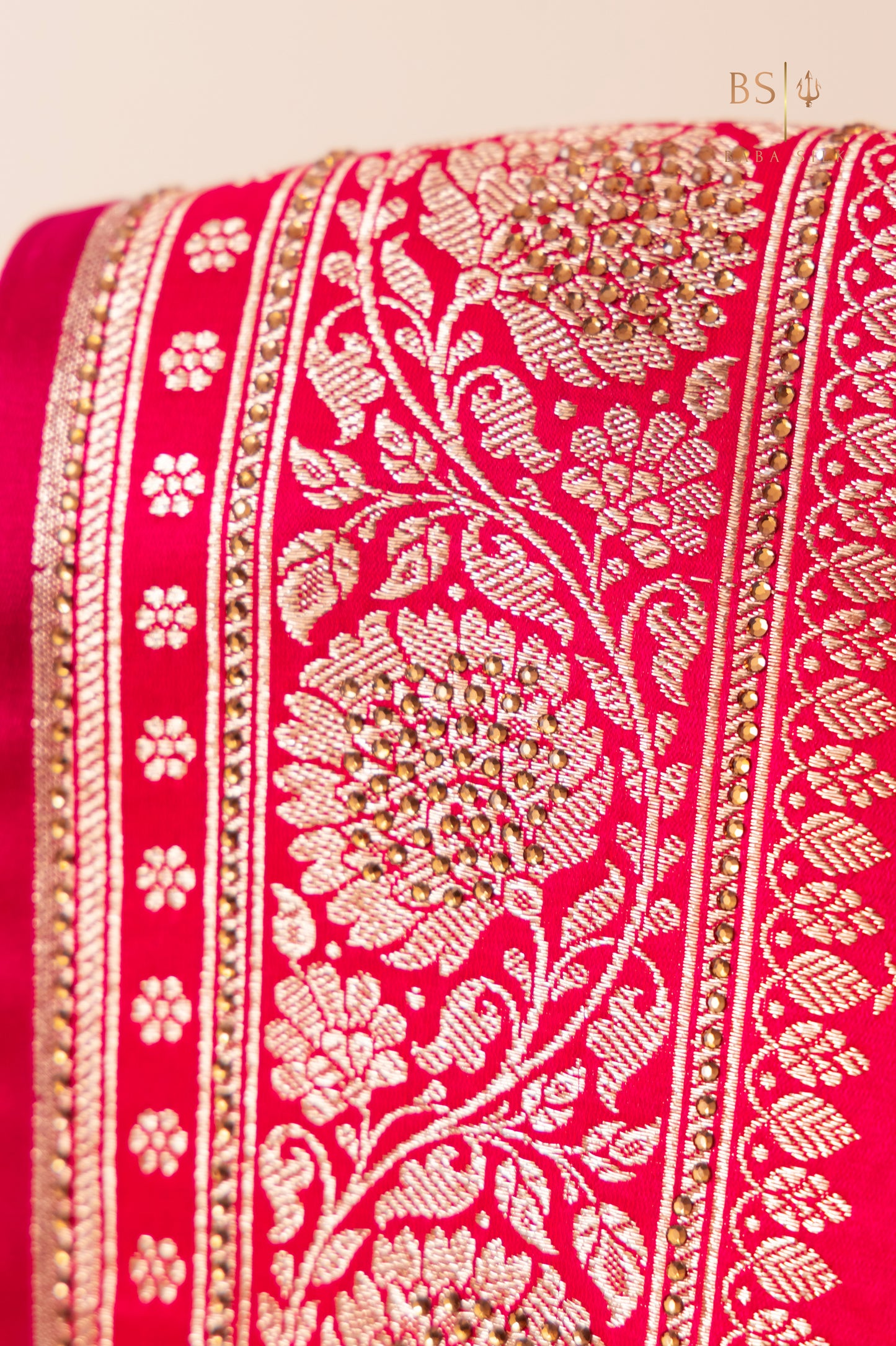 Pink Orange Jaal Banarasi Silk Saree - Baba Silk