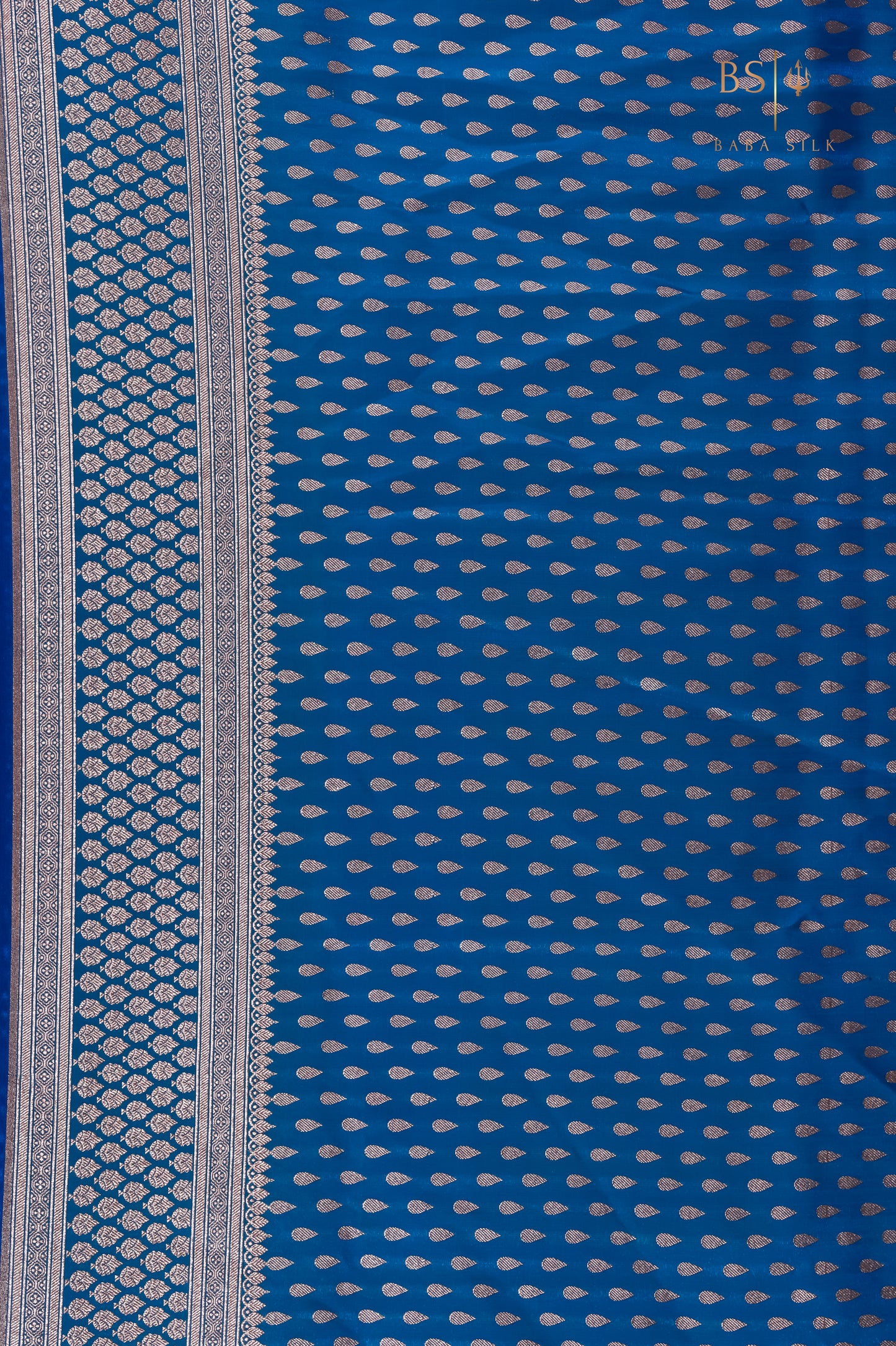 Peacock Blue Booti with swarovski Banarasi Silk Saree