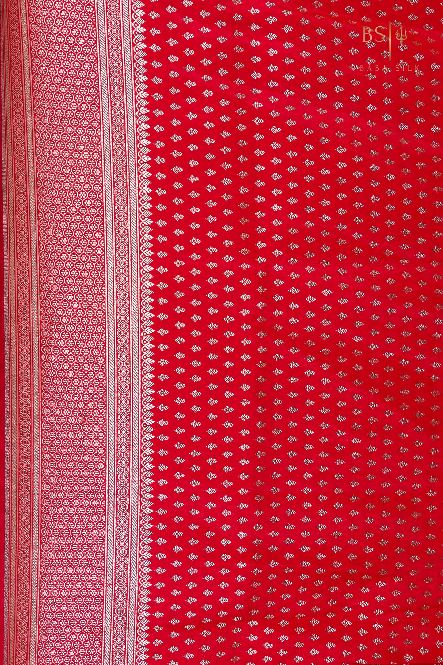 Pink Red Booti Banarasi Silk Saree