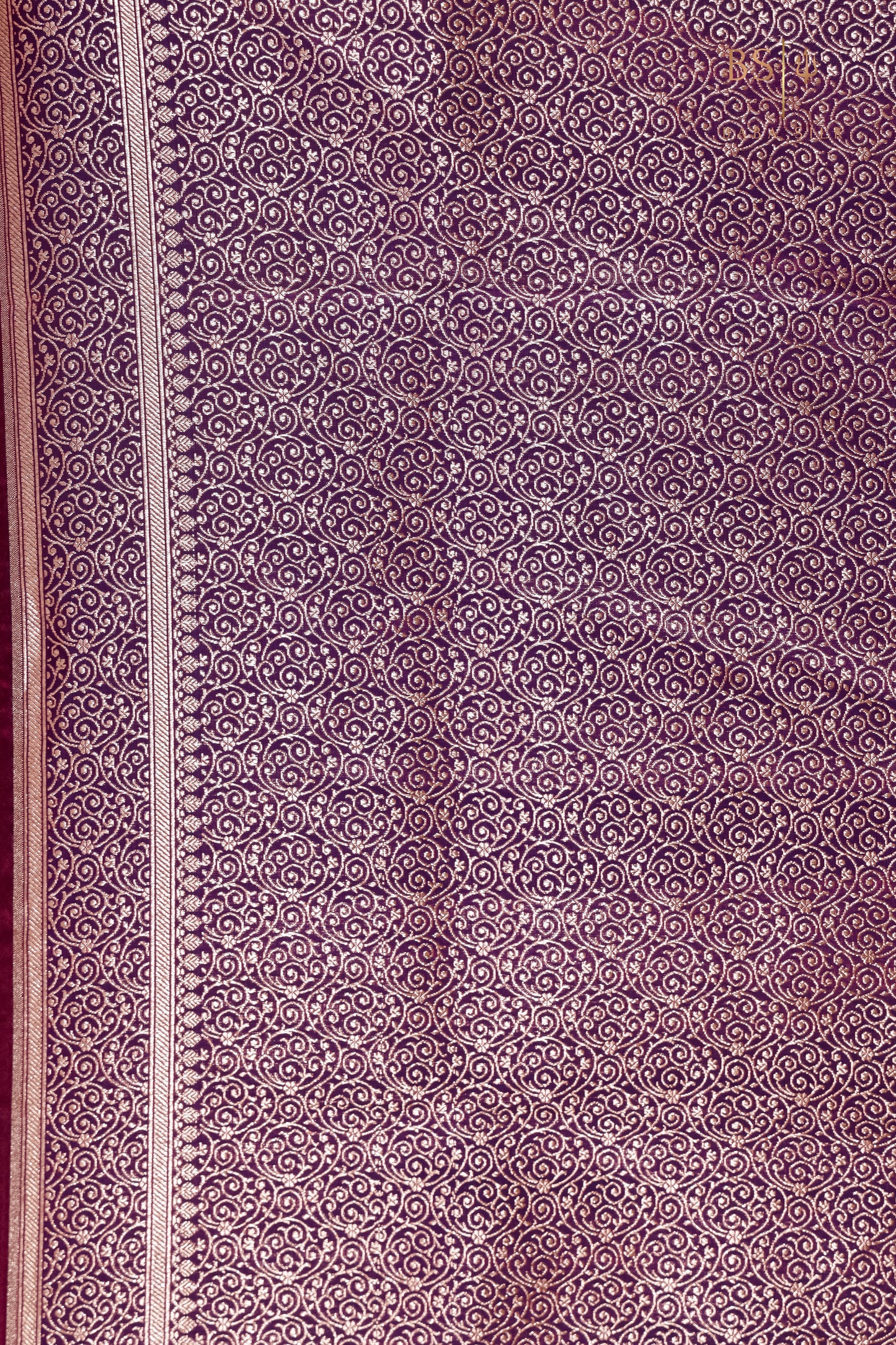 Purple Booti Banarasi Silk Saree