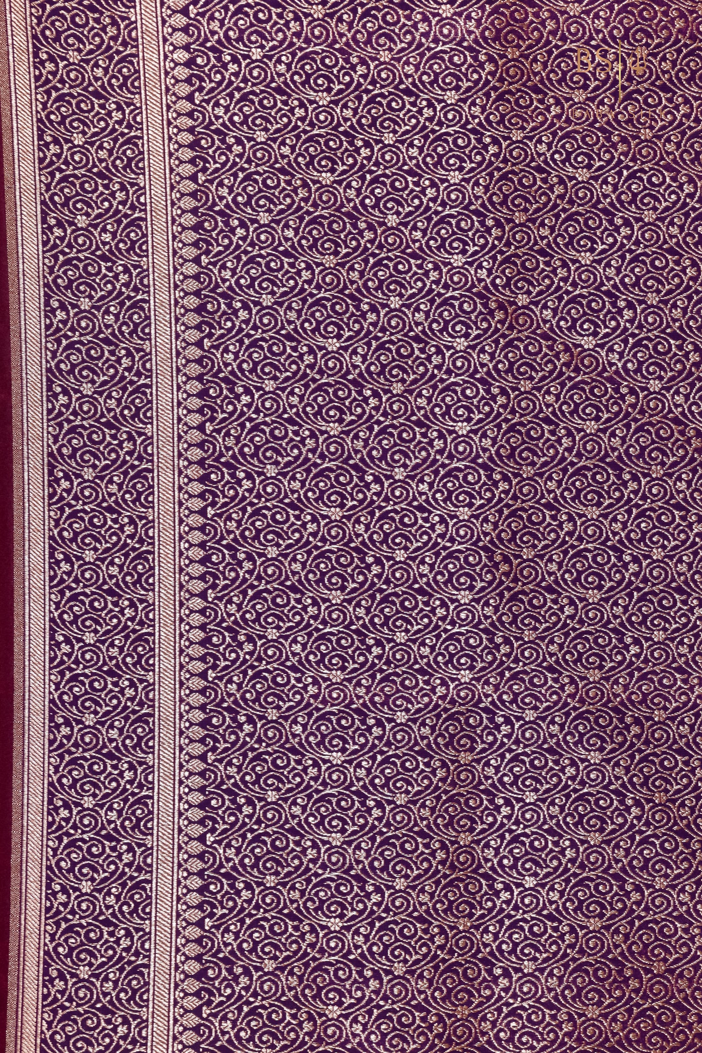 Purple Booti Banarasi Silk Saree
