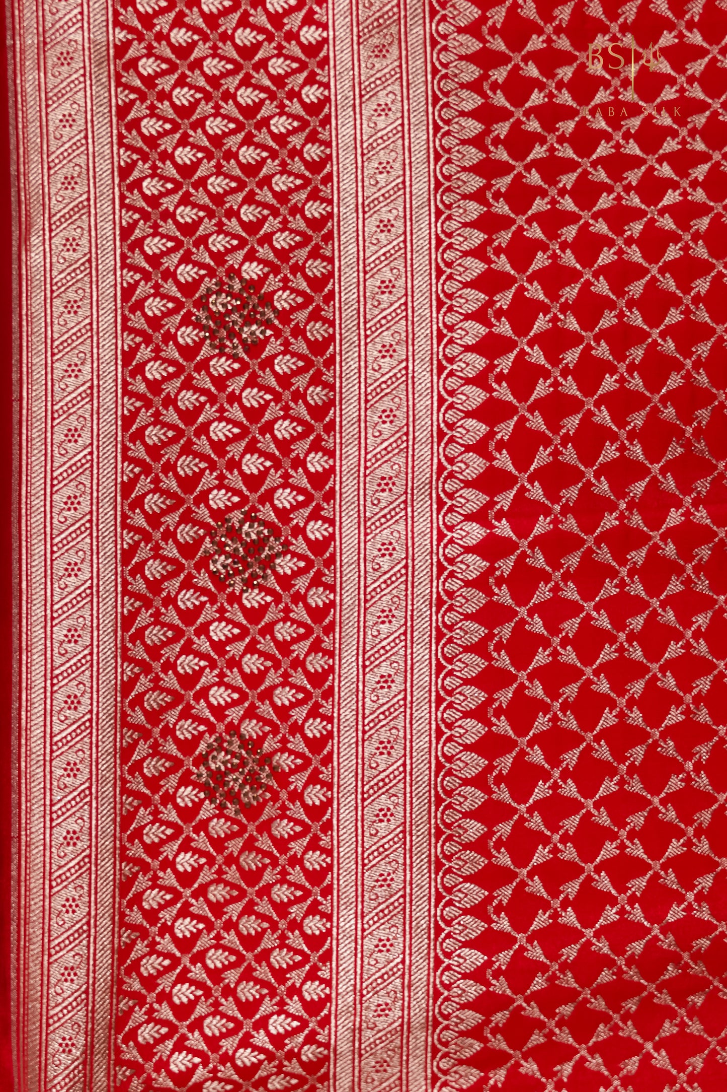 Pink Orange Jaal with swarovski Banarasi Silk Saree