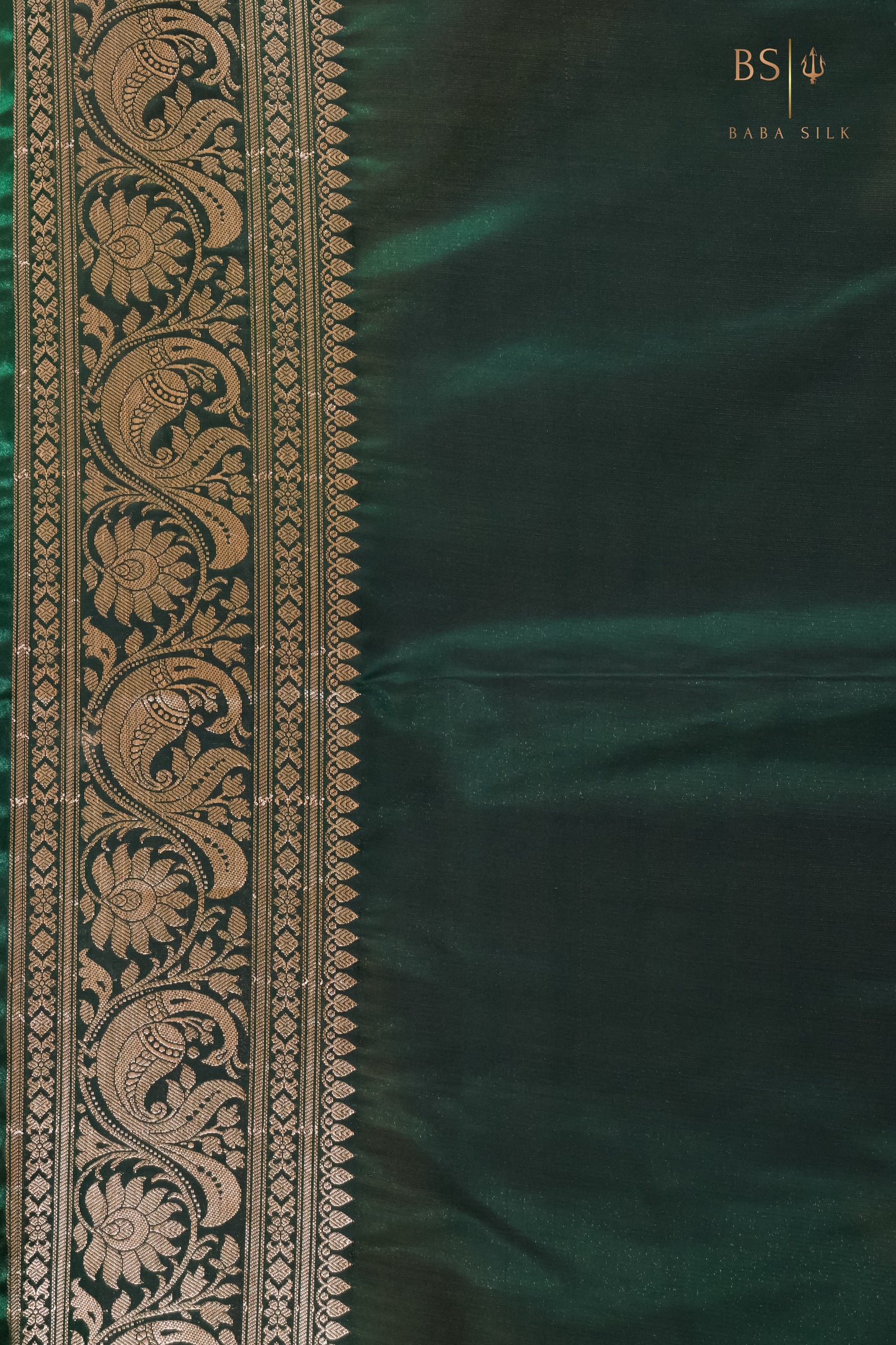 Bottle Green Booti Banarasi Silk Saree