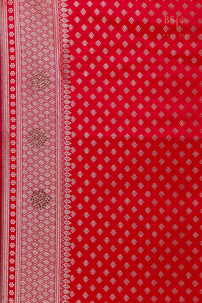 Pink Orange Jaal Banarasi Silk Saree - Baba Silk